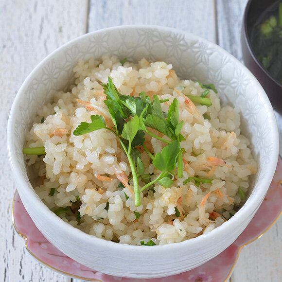 せり香る桜えびの炊き込みご飯