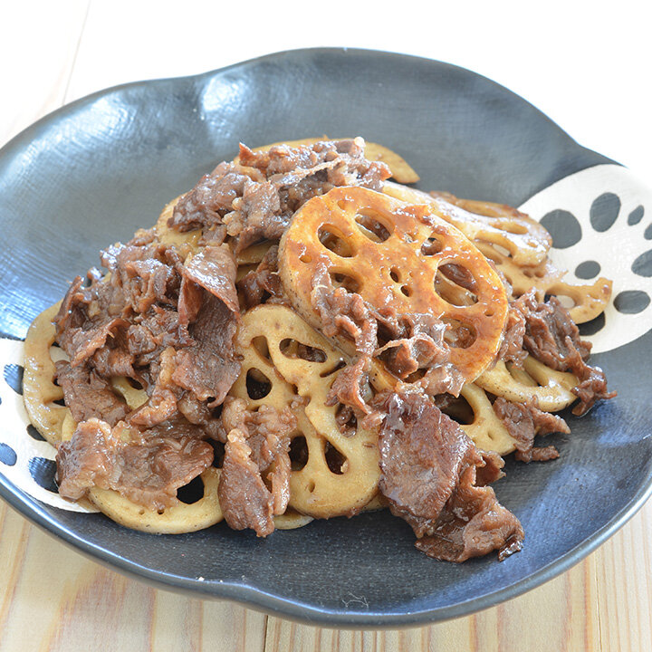 シャキシャキれんこんと牛肉のうま煮