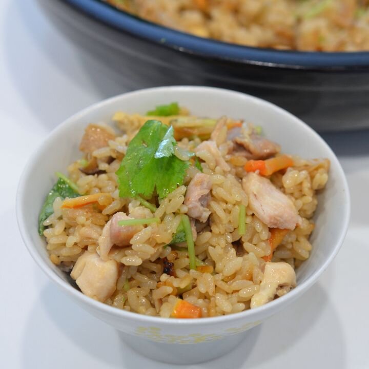 買い置き乾燥野菜で、鶏ごぼう釜飯
