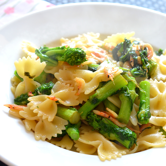 桜えびと菜の花のファルファッレ コープのにこにこレシピ コープデリ連合会