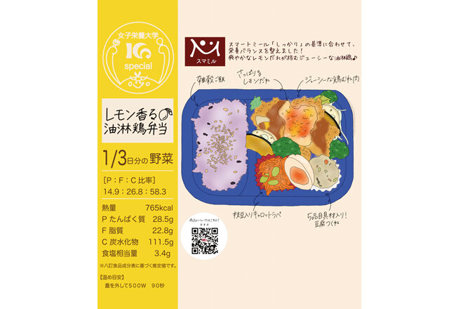 学生が描いたイラストを用いた弁当の掛け紙