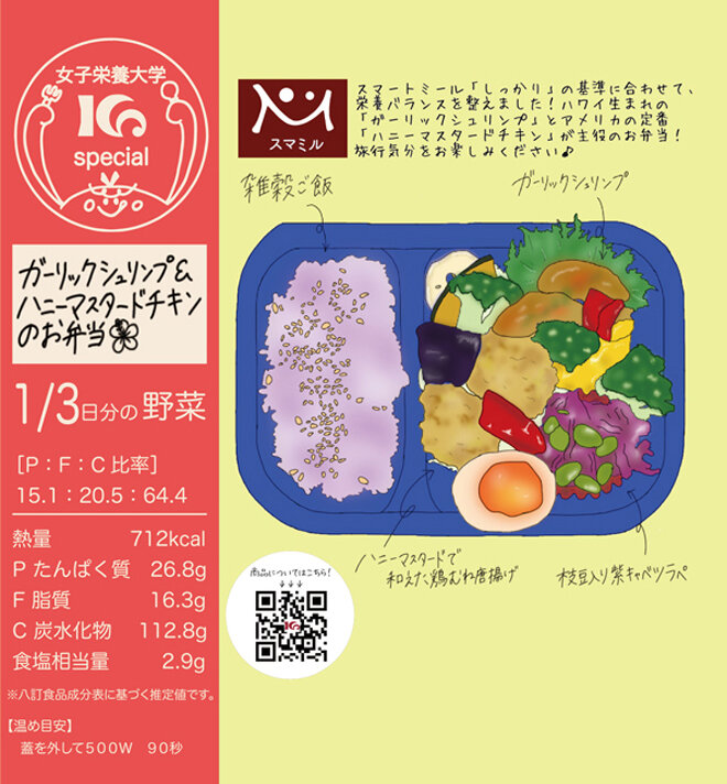 学生が描いたイラストを用いた弁当の掛け紙
