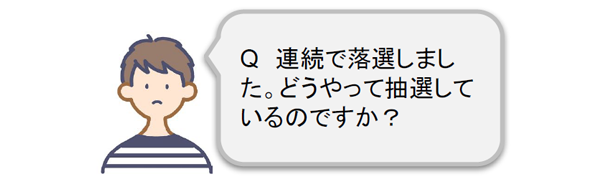 【Q】連続で落選しました。どうやって抽選しているのですか？