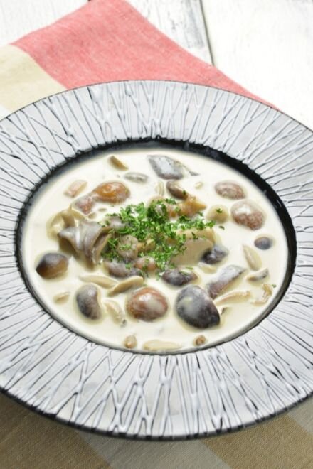 きのこのとろっと食べる豆乳スープ
