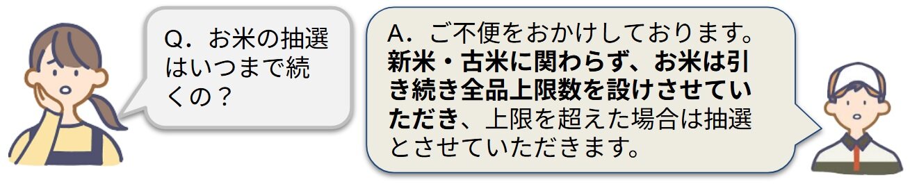 Q.お米の抽選はいつまで続くの