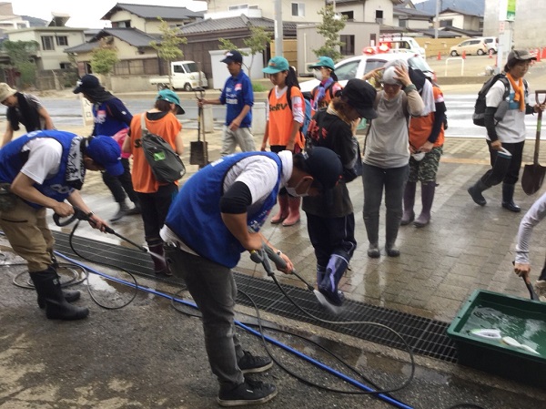 岡山県倉敷市 災害ボランティアセンター「サテライトやた」での様子（8/10撮影）