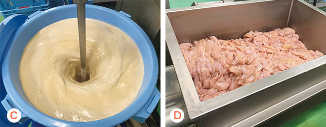 ささみの味付けの様子